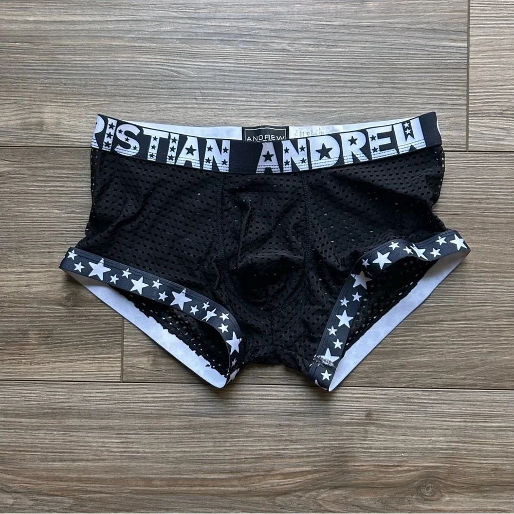 SOLD Andrew Christian | Black Mesh Boxer Briefs (Small) - Picture 4 of 15